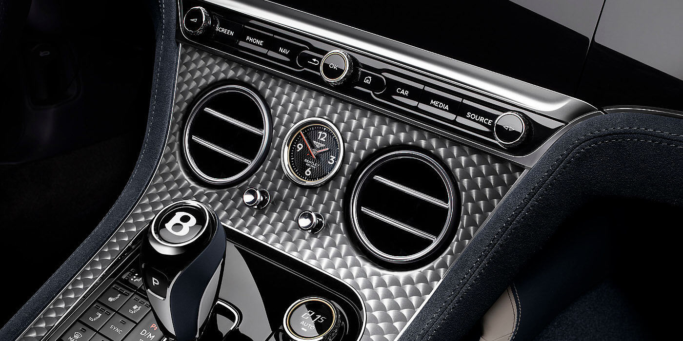 Bentley Basel Bentley Continental GTC Speed convertible front interior engine spin veneer detail