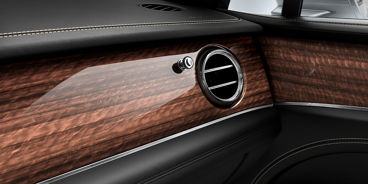 Bentley Basel Bentley Bentayga SUV Dark Fiddleback Eucalyptus veneer detail